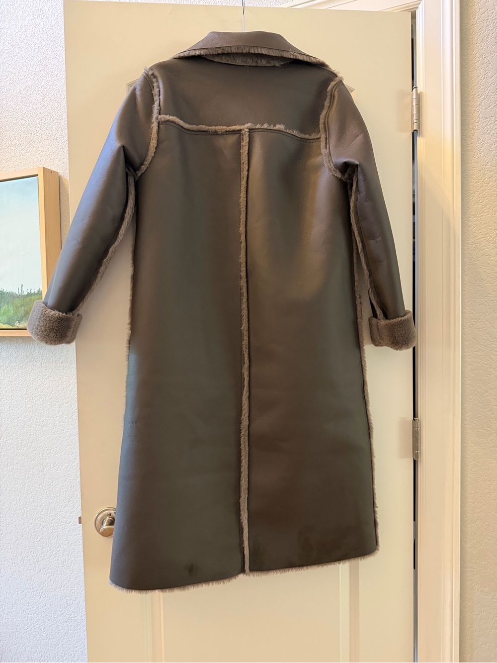 NWOT Anthropologie MAEVE Kerry Reversible Faux Fur/Shearling Long Coat. SZ S. - Picture 5 of 10